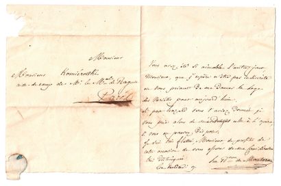 null Baroness HUGUET de MONTARAN, Angélique de Rostaing, died in 1842; Letter A.S....