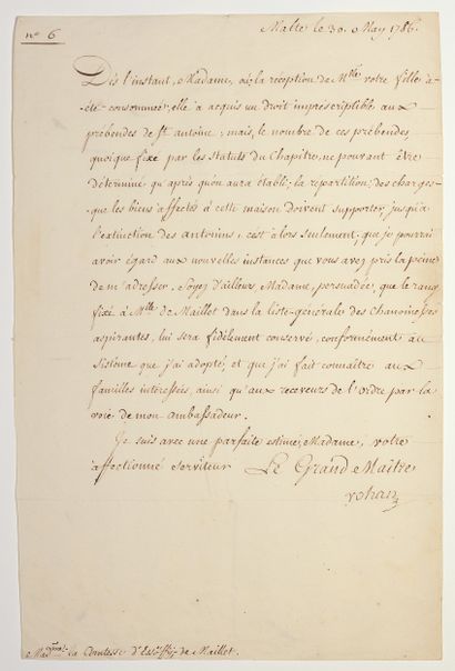 null ORDRE DE MALTE. Emmanuel de ROHAN-POLDUC (1725-1797) Chevalier de Malte, 70ème...