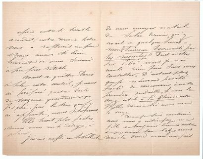 null Julien de LA ROCHENOIRE, Painter, engraver and Art critic (1820-1899) Letter...