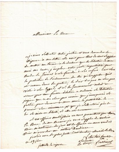 null Baronne FRESSINET, femme du Général. Marie-Adélaïde Bellanger des Boullets le 30 mai 1803...