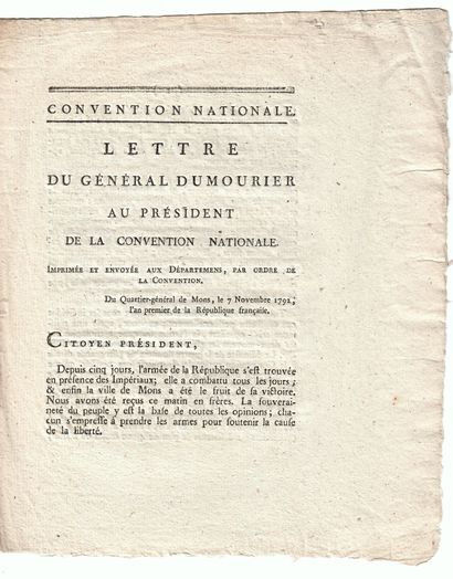 null Général DUMOURIER (Charles François du Perrier, dit) Cambrai 1739 - 1823 ; Général...