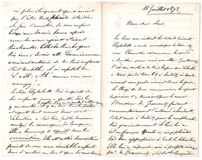 null Valentine de SAINTE-ALDEGONDE, Duchess of DINO (1820-1891). Autograph letter...