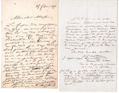 null SPIRITISM. Interesting correspondence of 7 Letters of P.F. MATHIEU Man of Letters...