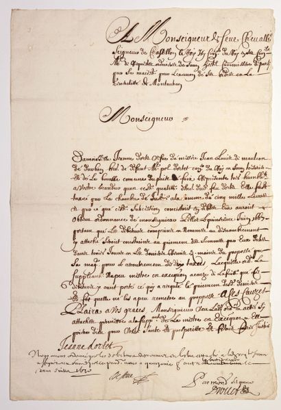 GÉNÉRALITÉ DE MONTAUBAN. 1670. Lettre signée...