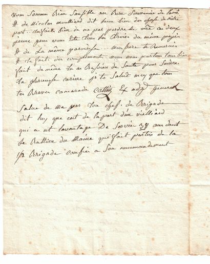 null LETTER OF AN OLD SOLDIER. HONFLEUR (14), 14 Messidor year 11 (1803) - Letter...