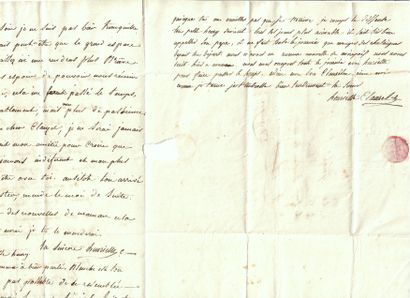 null La Générale CLAUZEL. Marie Henriette ADAM (1786-1841) - Lettre A. S. Henriette...