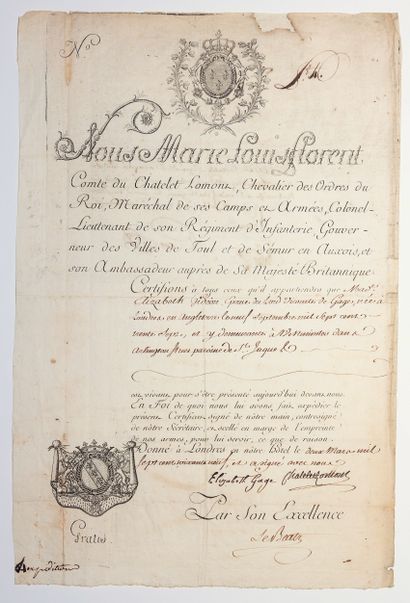 Comte du CHÂTELET LOMONT (Marie Louis Florent,)...