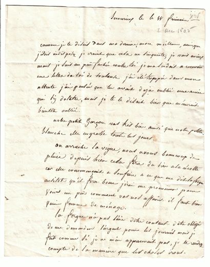 null General CLAUZEL. Marie Henriette ADAM (1786-1841) - Letter A. S. Henriette CLAUZEL,...
