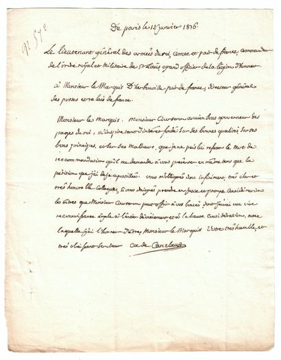 null CANCLAUX (Jean-Baptiste-Camille, comte de) Paris 1740-1817 - Général de Cavalerie...