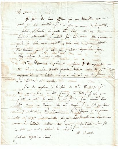 null BARROIS, Adélaïde (Adèle) Jeanne Victoire, née LEVEQUE DE VILMORIN. Lettre adressée...