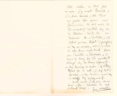 null Jean AICARD (1848-1921, novelist of the French Academy) / Autograph letter signed,...