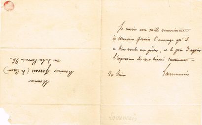 null Félicité de LAMENNAIS (Saint-Malo 1782-1854, prêtre, écrivain, philosophe et...