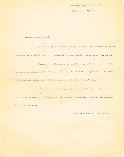 null Pierre-Jean JOUVE (Arras 1887-1976, poet, novelist and critic) / Autograph letter...