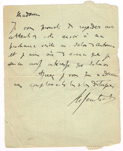 null Marcel SEMBAT (1862-1922, homme politique socialiste) / lettre autographe signée,...