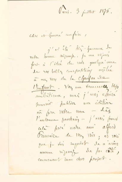 null Jean AICARD (1848-1921, romancier de l’Académie Française) / Lettre autographe...