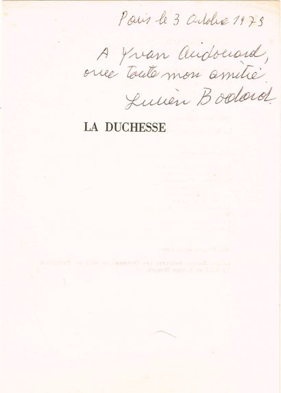 null Lucien BODARD (1914-1998, journaliste et écrivain, Prix Goncourt 198) / Page...