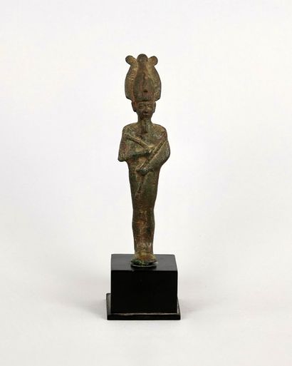 Beautiful Osiris in bronze wearing the Atef...