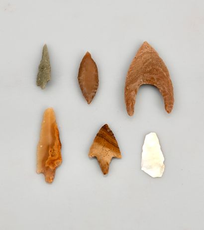 null Set including elements of statuettes, seals, arrowheads, and fragments of cardboard
Stone,...