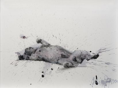 Philippe PASQUA (né en 1965) Untitled (The Dog),2010
Mixed media on paper.
Signed...