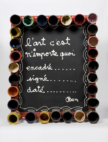 BEN VAUTIER (né en 1935) Art is anything, framed... signed... dated... Ben.
Writing...