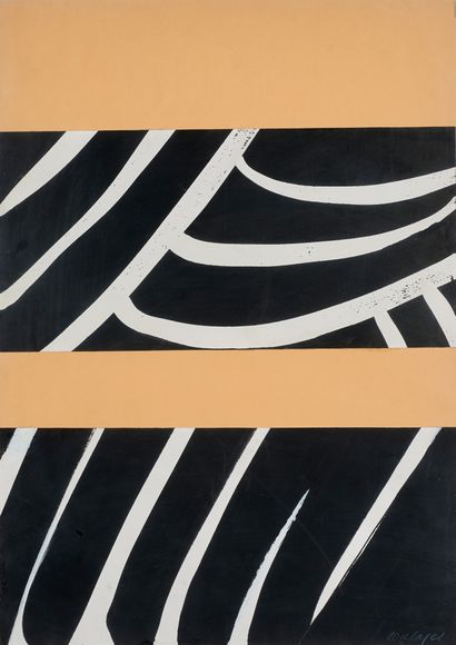Pierre SOULAGES (1919-2022) Poster project for the Taormina Film Festival, 1994.
Acrylic...