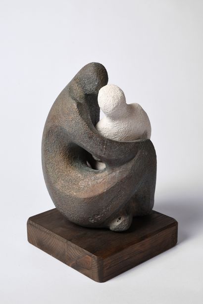 Remo BOMBARDIERI (Italie, 1936-2021) Le Couple enlacé
Sculpture composée de deux...