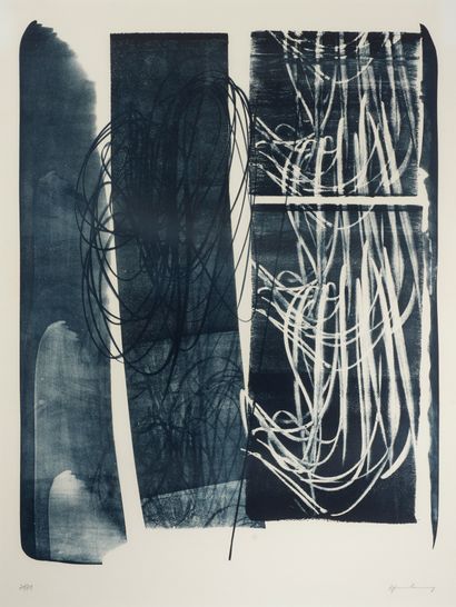 Hans HARTUNG (1904-1989) Composition L 1973-57, 1973.
Lithographie sur papier.
Signée...