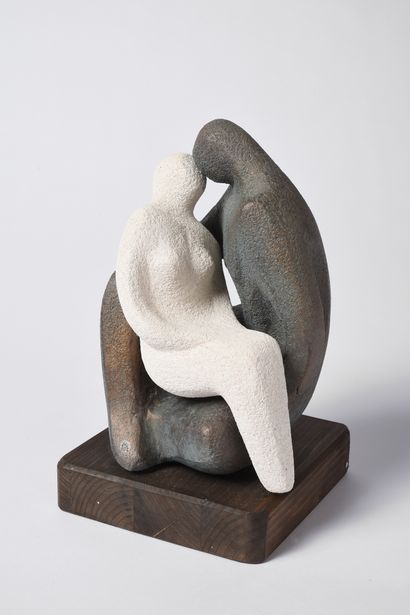 Remo BOMBARDIERI (Italie, 1936-2021) Le Couple enlacé
Sculpture composée de deux...