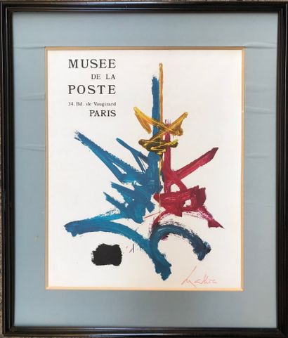 Georges MATHIEU (1921-2012) Musée de la Poste, 1980.
Affiche d'exposition signée...