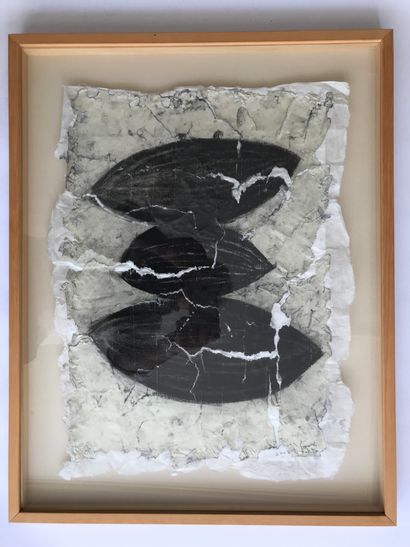 null YOON 
Untitled 
Charcoal composition on tissue paper 
Signed lower right, dated...
