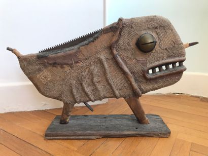 null CHRISTOPHE (1961) 
Hound 
Mixed media and salvaged elements 
Signed under the...