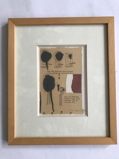 null Joel LEICK (1961) 
Heating coils, 1991 
Mixed media on paper 
Framed card 
16...