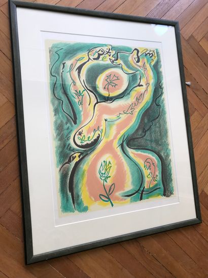 null Lot of two lithographs of André MASSON (1896-1987) 
- The Oysters, 1985, signed...