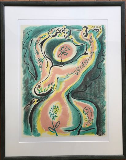 null Lot of two lithographs of André MASSON (1896-1987) 
- The Oysters, 1985, signed...