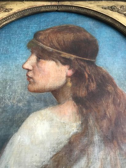 null Anonymous (French school, late 19th century) 
Young redheaded girl with headband...