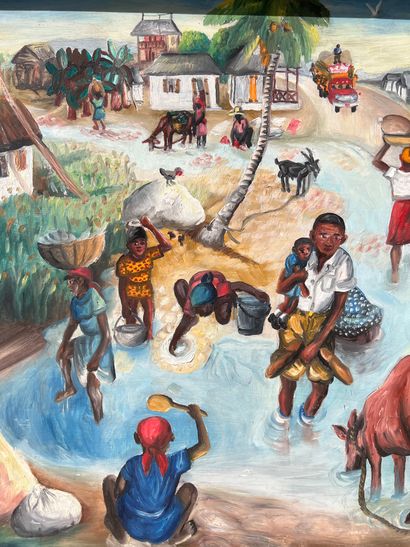 null Wilson BIGAUD (Haiti, 1931-2010) 
The River 
Oil on isorel 
Titled and signed...