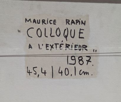null Maurice RAPIN (1927-2000)
Colloque à l'extérieur, 1987
Acrylique sur panneau...