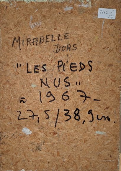 null Mirabelle DORS (1913-1999)
Les Pieds nus, vers 1967
Techniques mixtes sur panneau
Signé...