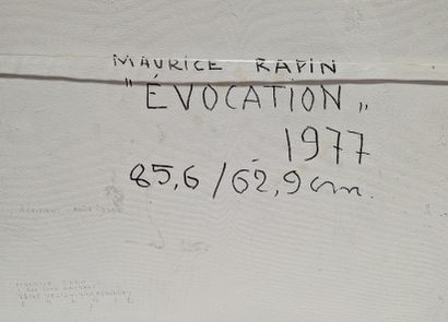 null Maurice RAPIN (1927-2000)
Evocation, 1977-1996
Mixed media on isorel panel
Signed...