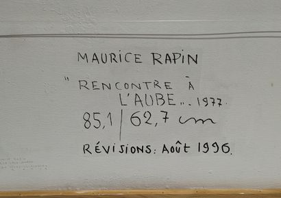 null Maurice RAPIN (1927-2000)
Rencontre à l'aube, 1977
Techniques mixtes sur panneau...