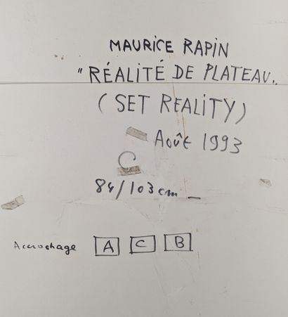 null Maurice RAPIN (1927-2000)
Réalité de plateau, 1993
Techniques mixtes sur carton
Signé...