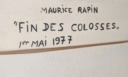 null Maurice RAPIN (1927-2000)
Fin des colosses, 1977
Techniques mixtes sur panneau...