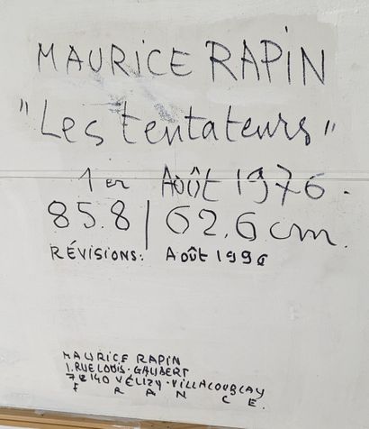 null Maurice RAPIN (1927-2000)
Les Tentateurs, 1976-1996
Techniques mixtes sur panneau...