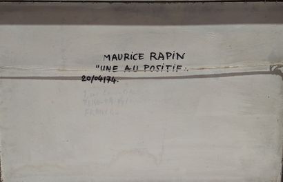 null Maurice RAPIN (1927-2000)
Une au positif,1974
Techniques mixtes sur panneau...
