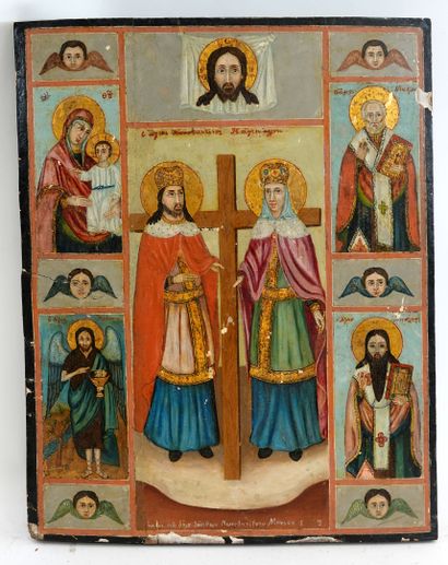 null 1 large icon on wood, 48x38cm, Russia