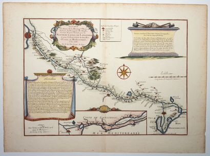 null CANAL DU MIDI. 1666. "The Map of the Waters of the Black Mountain, of the Lers,...