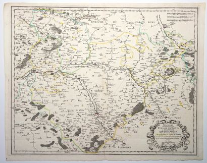 null AUBE. Carte de 1656 : « Évêché de TROYES en Champagne, où sont partie des Bailliages...