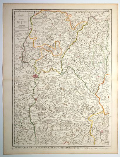 null AIN. Map of 1706 : " La BRESSE, le Bugey, le Valromey, la principauté de Dombes...