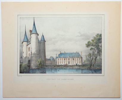 null AUBE. « Château de DAMPIERRE. » Lithographie, d’après le dessin de Drulen. (C....
