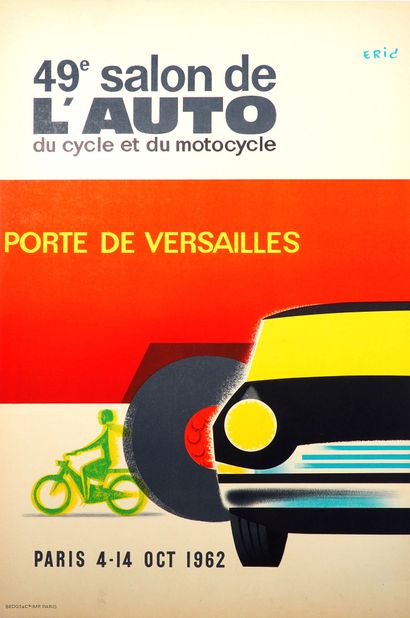 null Automobile/Cyclisme/Motocyclisme. Superbe affiche entoilée signée Eric pour...